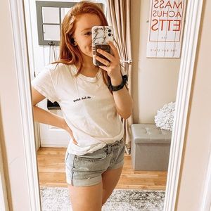 Brandy Melville “Uh Huh Honey” White Graphic T